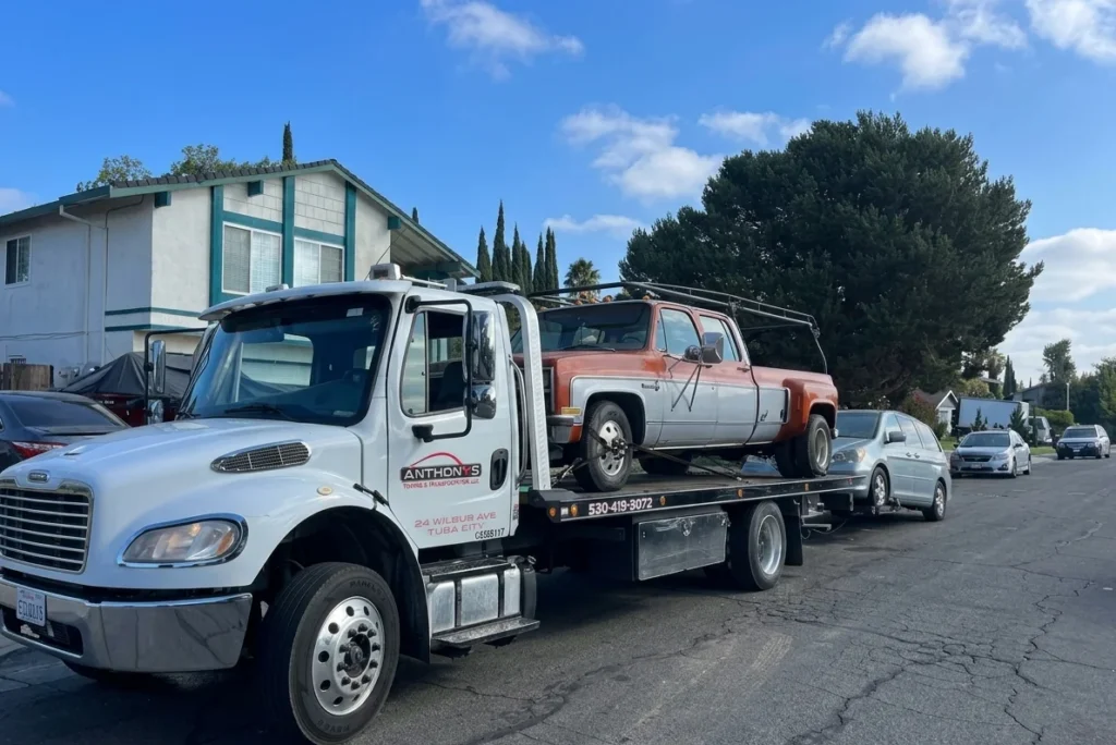 Anthony Towing & Transportation delivering professional car towing Yuba City services on the road